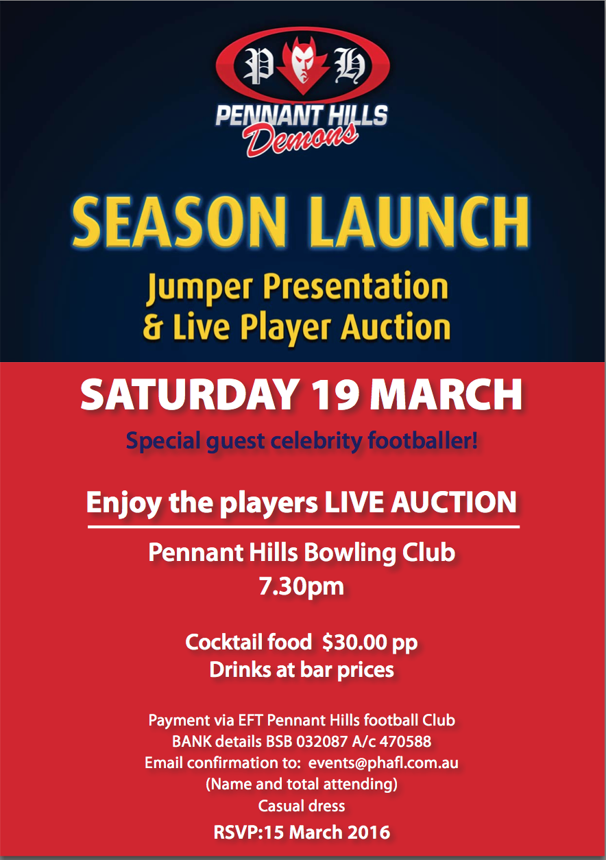 PENNANT HILLS SEASON LAUNCH Sydney AFL Pennant Hills Australian