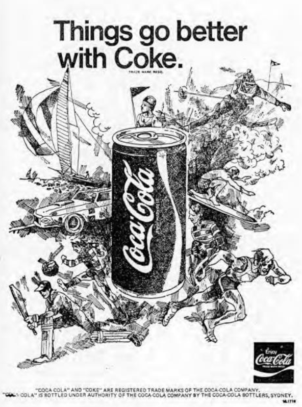 Samples of advertising appearing in the Football Record of 1974