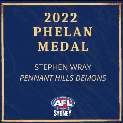 PHAFL Sydney AFL Stephen Wray 2022 Award