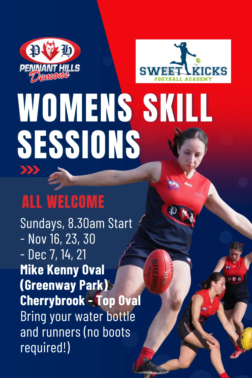 PHAFL Sydney AFL Womens Skill Sessions Updated